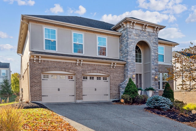 view of front of house with a garage