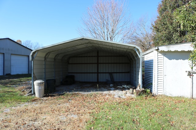 exterior space with a carport