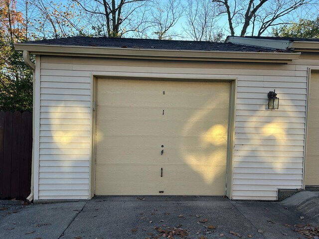 view of garage