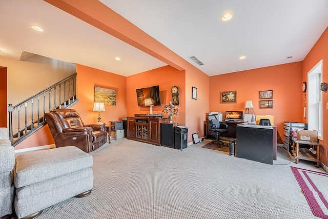 view of carpeted living room