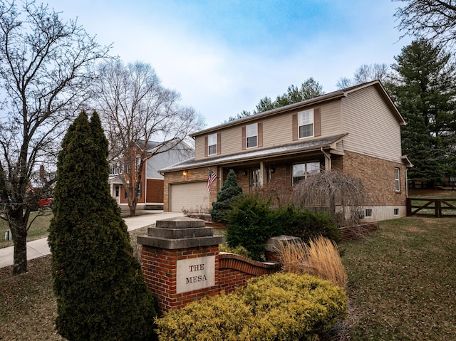 view of front property with a garage