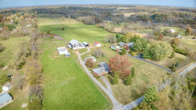 drone / aerial view featuring a rural view