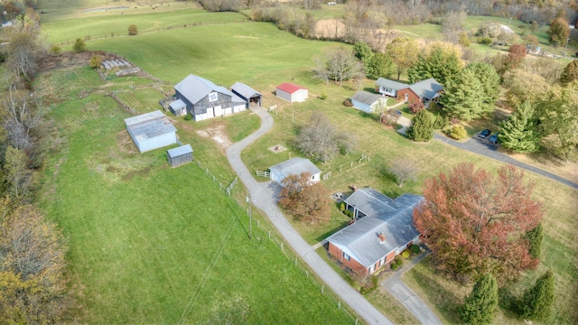 aerial view with a rural view