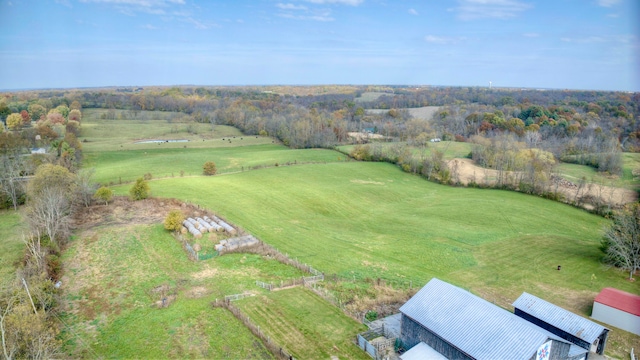 bird's eye view with a rural view