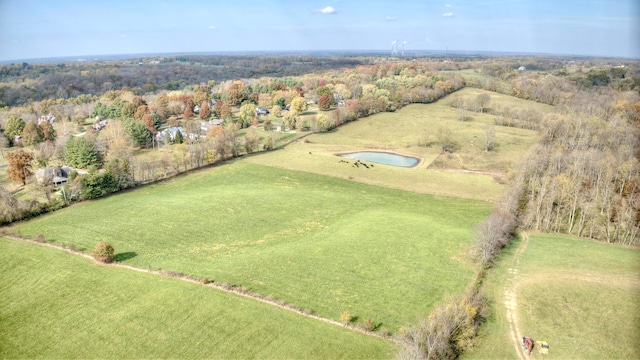 aerial view featuring a rural view