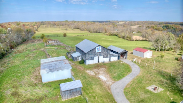 aerial view with a rural view