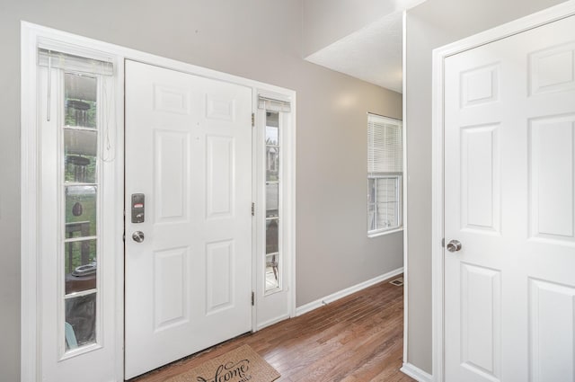 entrance foyer featuring light wood-type flooring