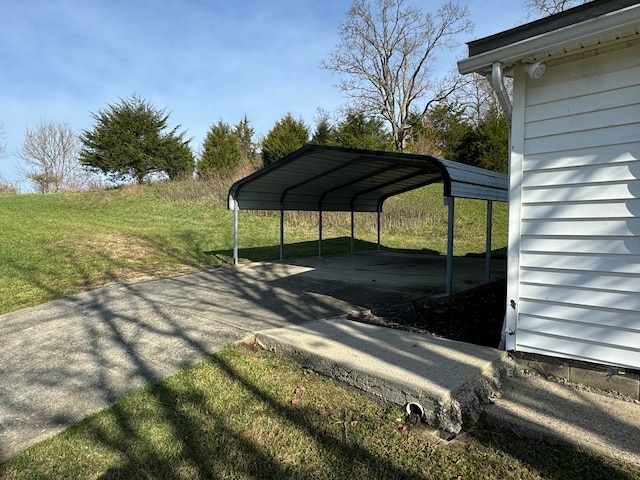 view of parking / parking lot featuring a carport