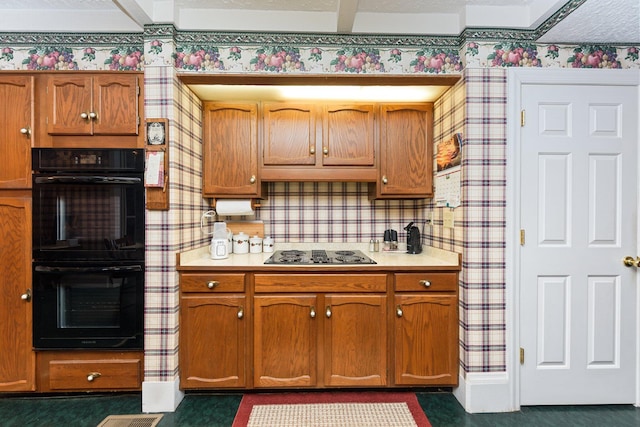 kitchen with black appliances