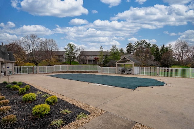 view of pool with a gazebo and a patio