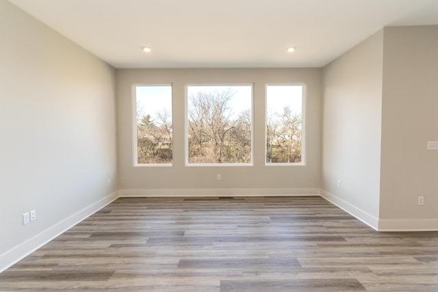 empty room featuring light wood-type flooring