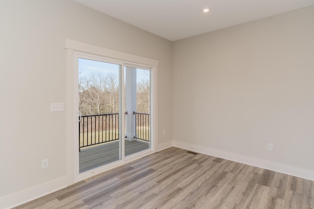 empty room featuring light hardwood / wood-style flooring