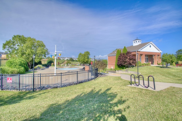 view of yard with fence