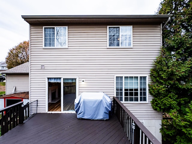 deck with area for grilling