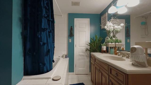 bathroom featuring vanity and tile patterned floors