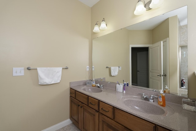 bathroom featuring tile patterned floors and vanity