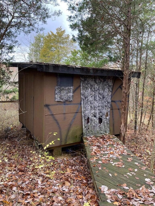 view of shed