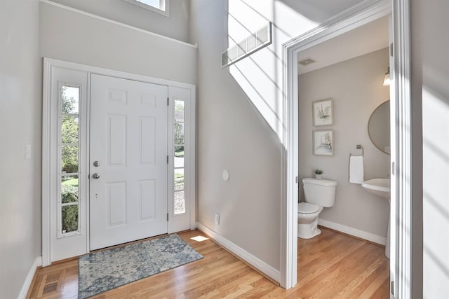 entrance foyer featuring light hardwood / wood-style flooring