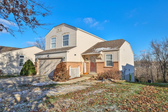 view of front of home with a garage