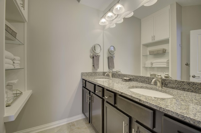 bathroom featuring vanity and tile patterned floors