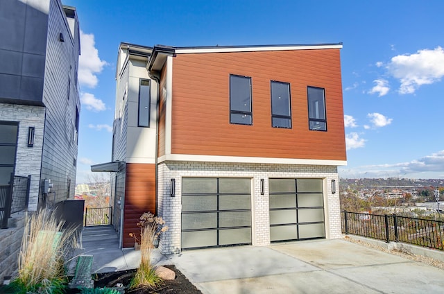 contemporary house with a garage