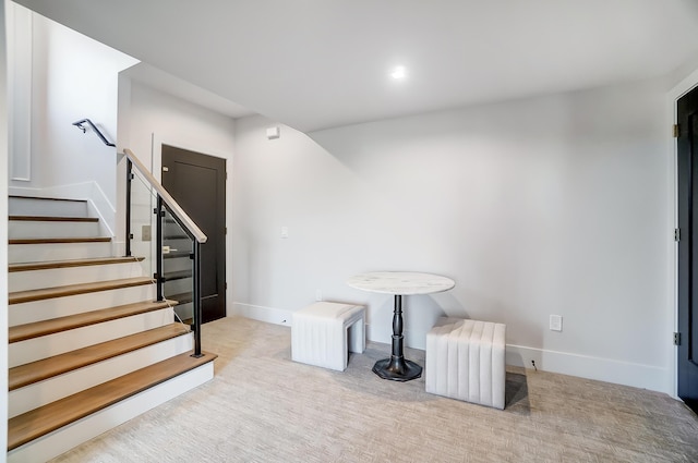 interior space with light colored carpet