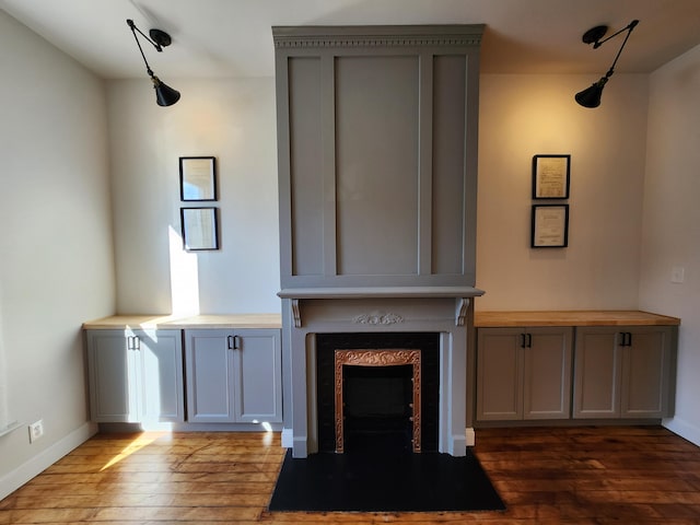 interior space featuring dark hardwood / wood-style flooring