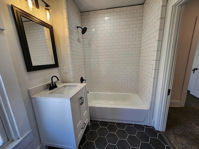927 Boone St, Newport, KY 41071 - bathroom with vanity, tile patterned flooring, and washtub / shower combination