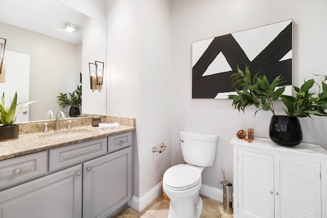 bathroom with tile patterned floors, toilet, and vanity