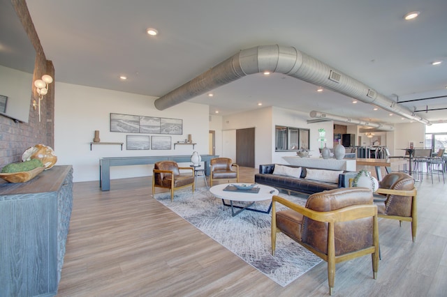 living room featuring light hardwood / wood-style floors