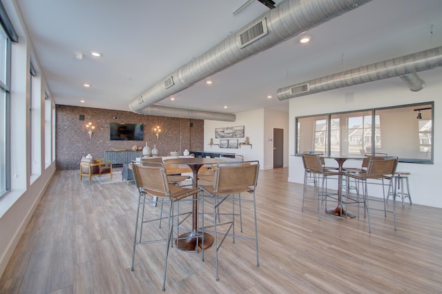 dining room featuring light wood-type flooring