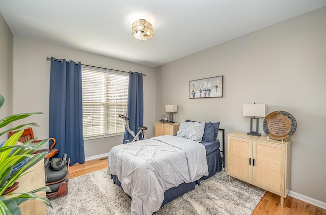 bedroom featuring light hardwood / wood-style flooring