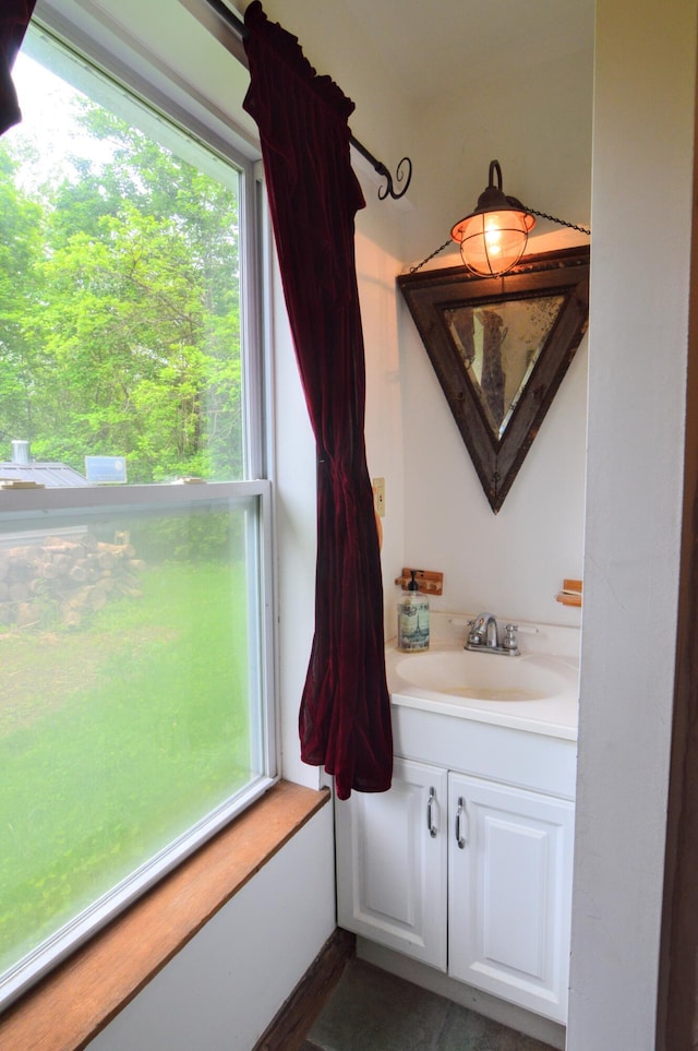 bathroom featuring vanity and a healthy amount of sunlight