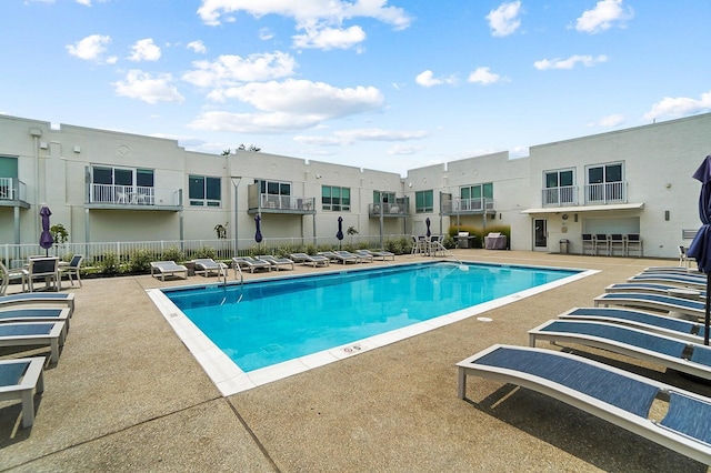 view of pool with a patio area