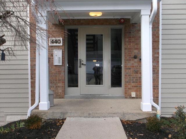 doorway to property with french doors