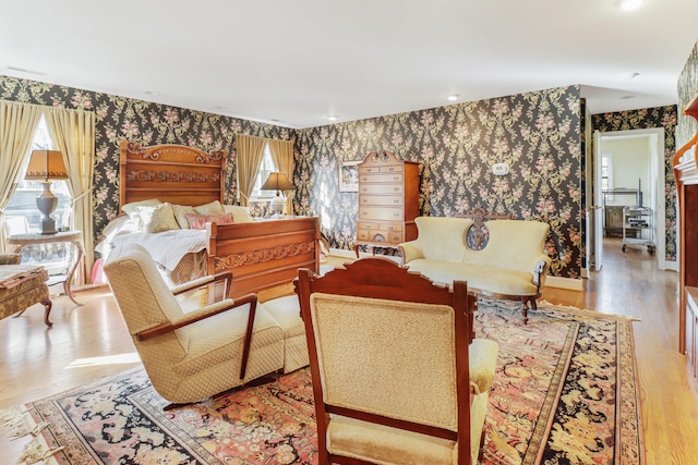 bedroom featuring light wood-type flooring