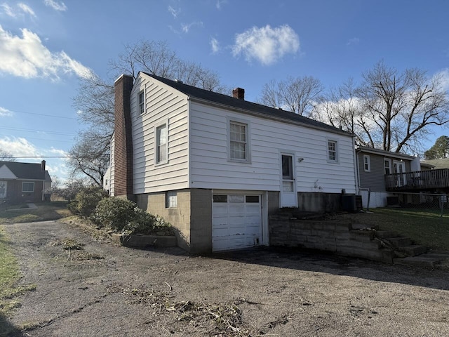 exterior space featuring a garage