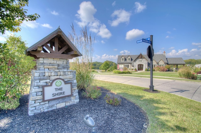 view of community sign