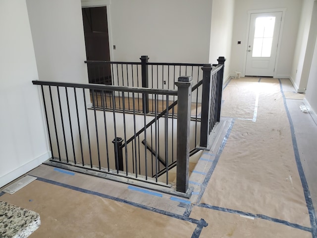stairs with baseboards
