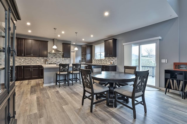 dining area featuring light hardwood / wood-style flooring