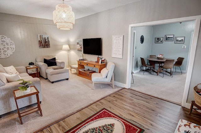 living room with wood-type flooring