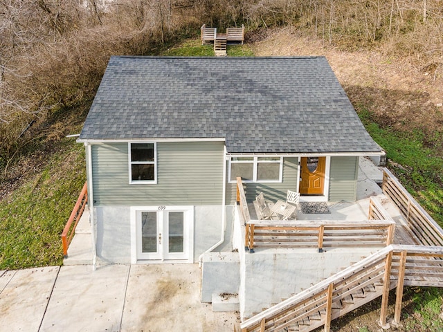 back of house featuring french doors and a patio