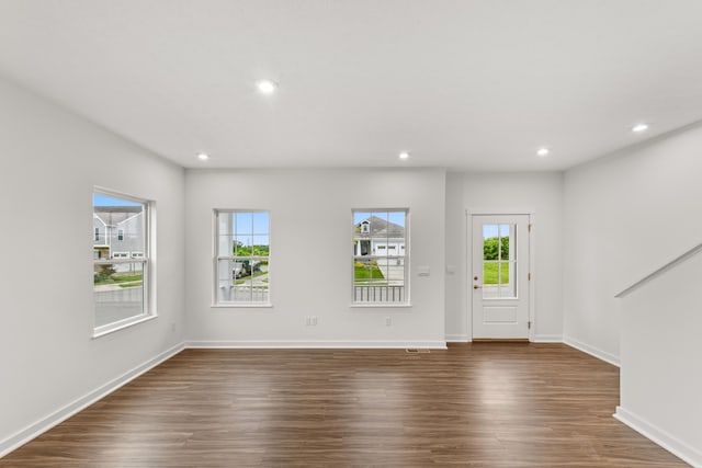 6566 Cannondale Dr, Burlington, KY 41005 - entryway with dark wood-type flooring, recessed lighting, and baseboards