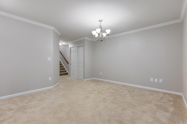 4212 Country Mill Rdg, Burlington, KY 41005 - carpeted empty room with a notable chandelier and crown molding