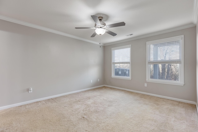 4212 Country Mill Rdg, Burlington, KY 41005 - spare room featuring crown molding, ceiling fan, and light carpet