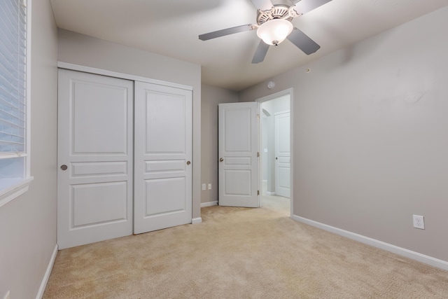 4212 Country Mill Rdg, Burlington, KY 41005 - unfurnished bedroom with ceiling fan, a closet, and light colored carpet
