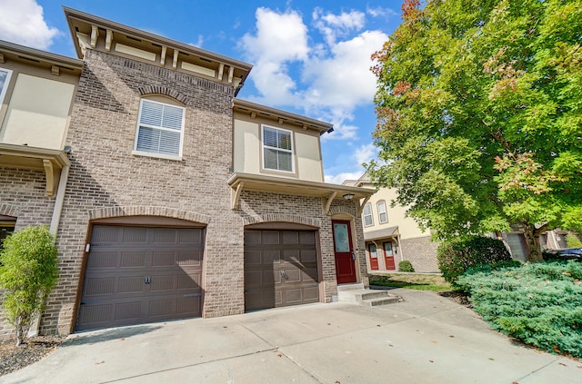 view of front of house with a garage