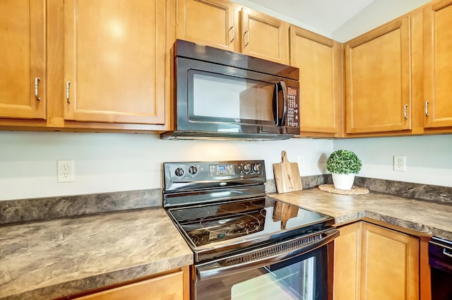 kitchen featuring black appliances