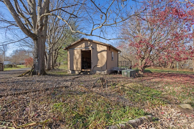 view of shed