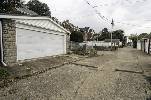 view of garage